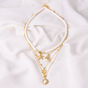 Retro Starfish Shell Multilayer Pendant Necklace