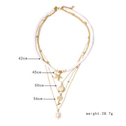 Retro Starfish Shell Multilayer Pendant Necklace