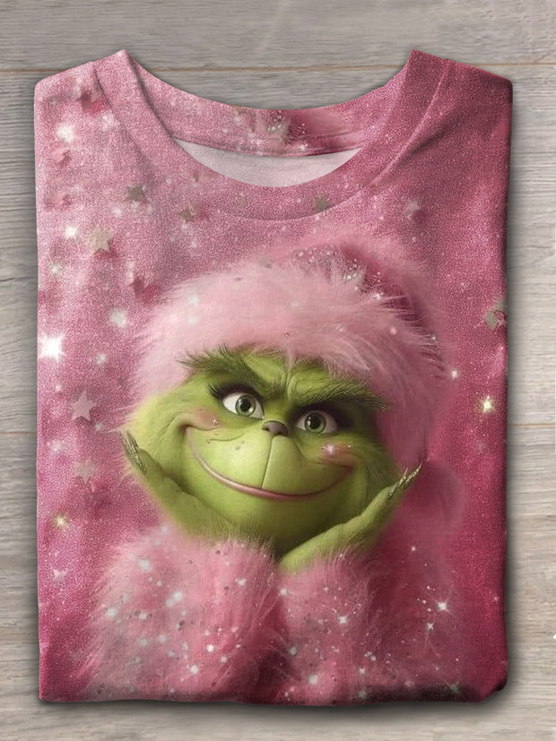 Merry Christmas Cute Character Print Casual T-shirt