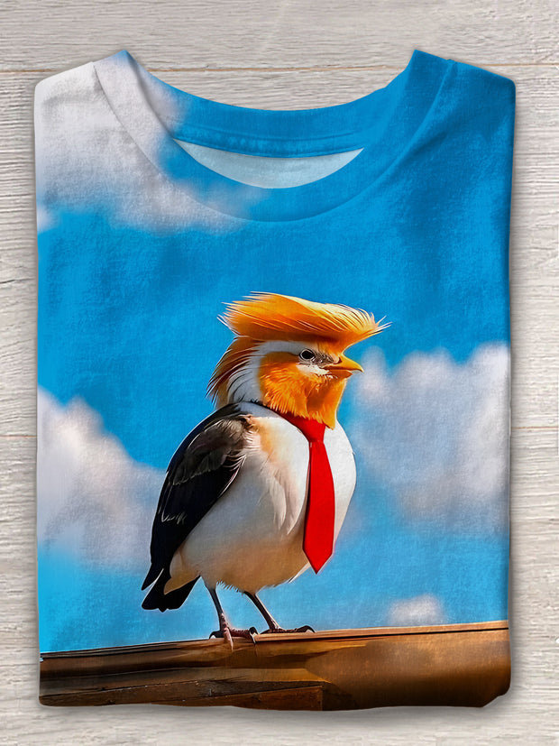 Fun Trump Print Crew Neck T-shirt
