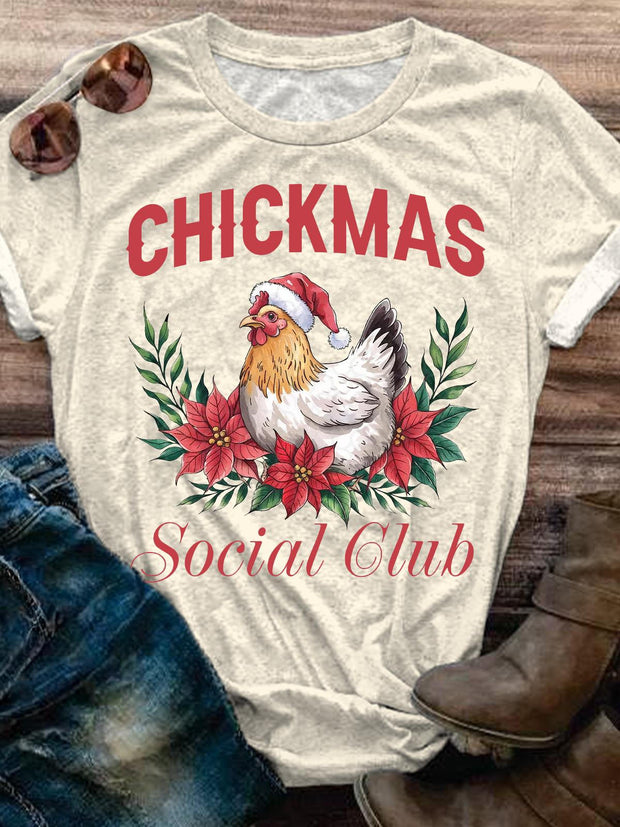 Merry Chickmas Social Club Crew Neck T-shirt