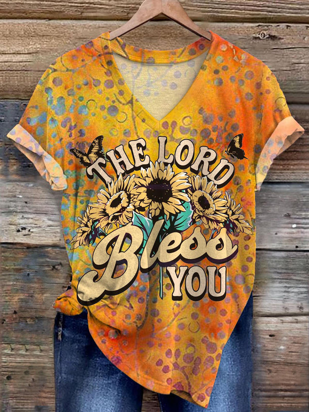 Happy Easter Day The Lord Bless You Print T-shirt