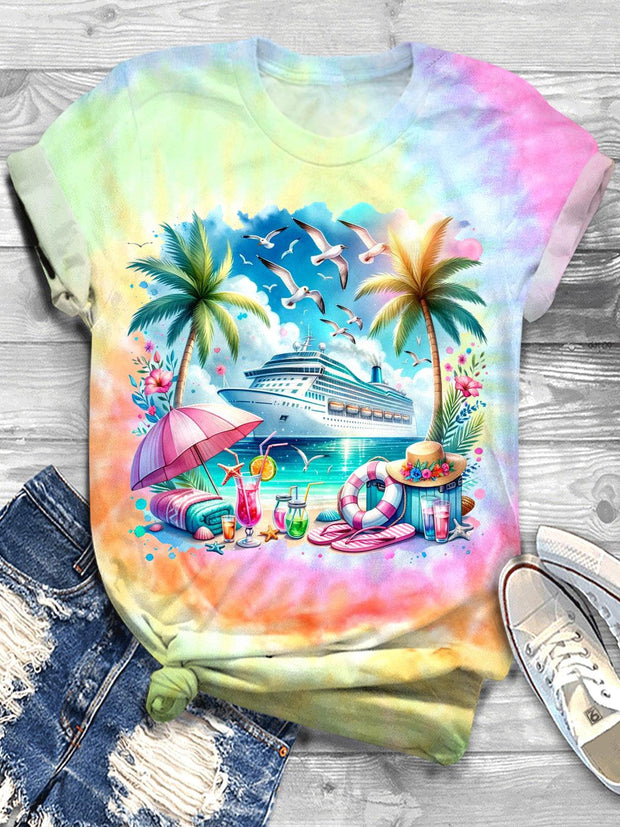 Life Is Better on A Cruise Tie Dye Vacation Shirt