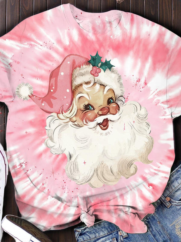 Pink Santa Crew Neck T-shirt