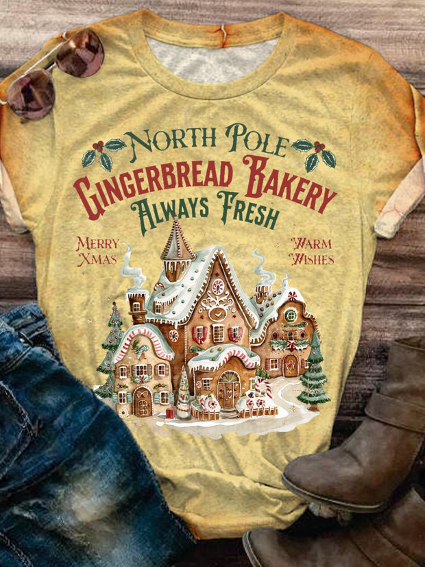 Christmas Gingerbread Crew Neck T-shirt