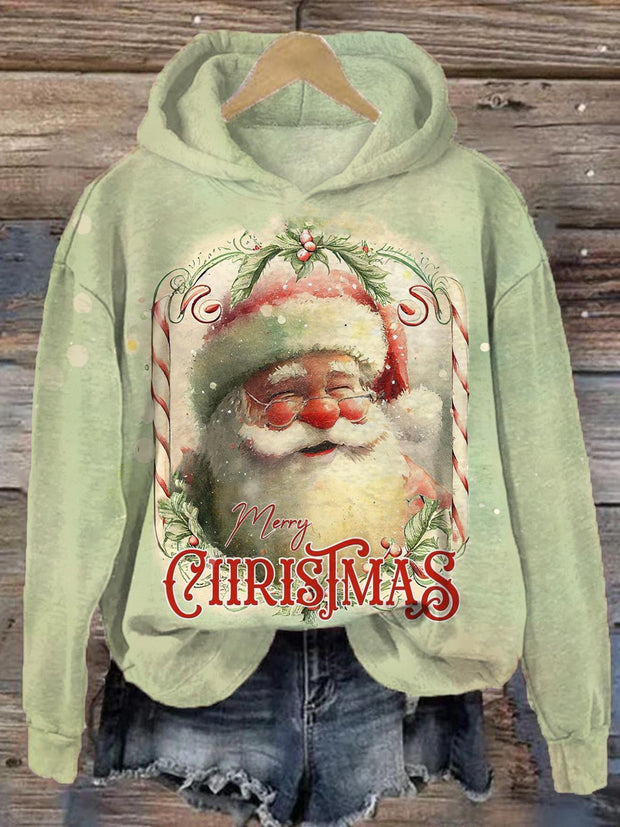 Women's Santa Claus Print Casual Long Sleeve Top