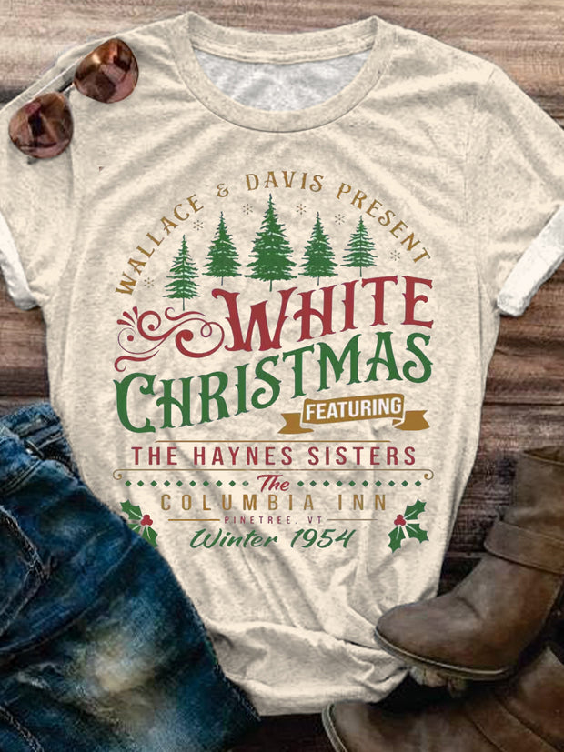 White Christmas Film 1954 Retro Crew Neck T-shirt