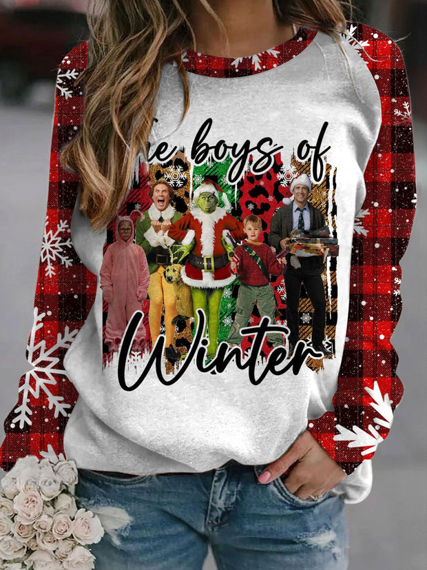 The Protagonists Of Christmas Long Sleeve Casual Top