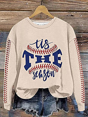 Women's Baseball Season Printed Long Sleeve Casual Top