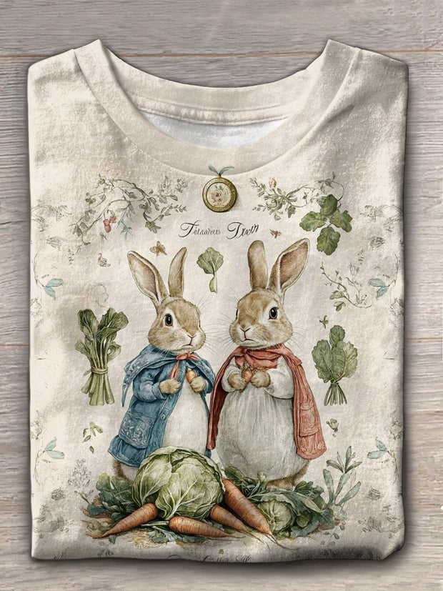 Easter Vintage Bunny Crew Neck T-shirt