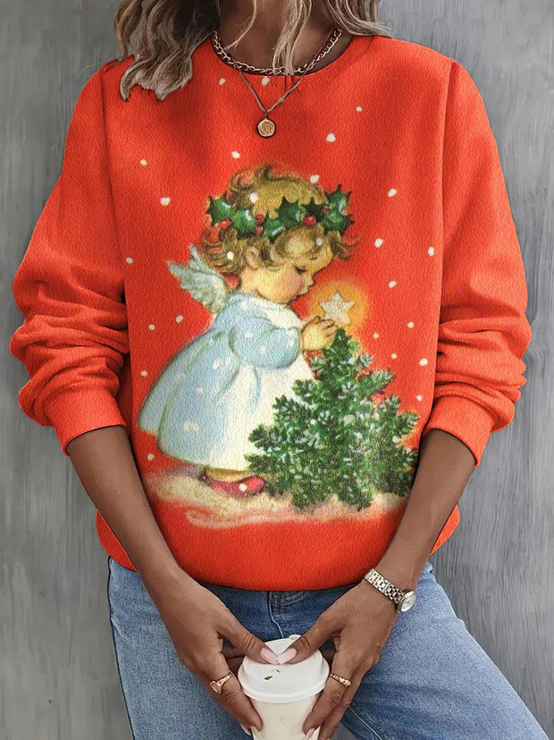 Retro Christmas Long Sleeve Casual Top