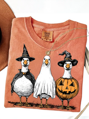 Boo Ghost Halloween Goose Retro T-shirt
