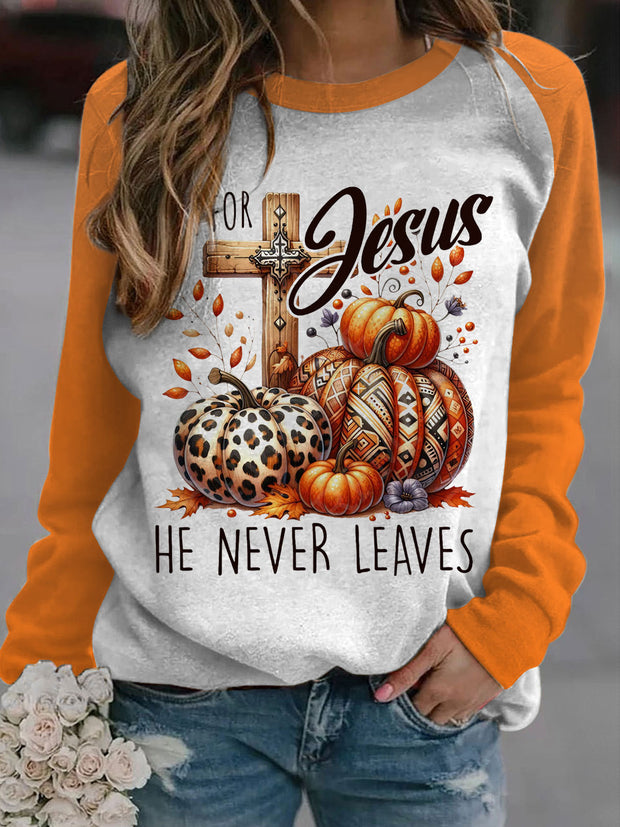 Fall for Jesus Long Sleeve Casual Top