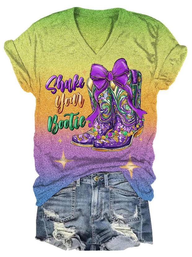 Carnival Shake Your Bootie Beautiful Boots Gradient Print Casual T-shirt