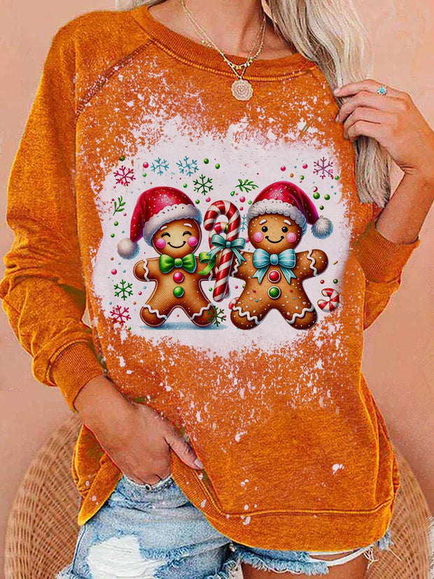 Women's Christmas Cute Cookie Long Sleeve Sweatshirt