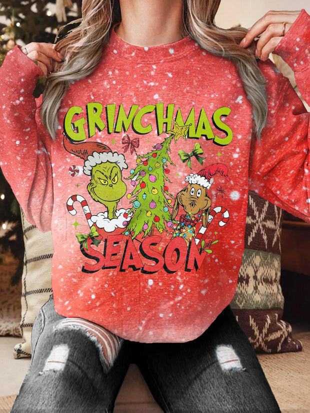 Funny Christmas Friends Printed Long Sleeve Casual Top