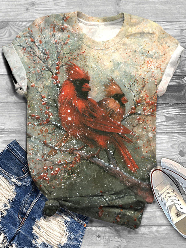 Women's Retro Bird Crew Neck T-shirt