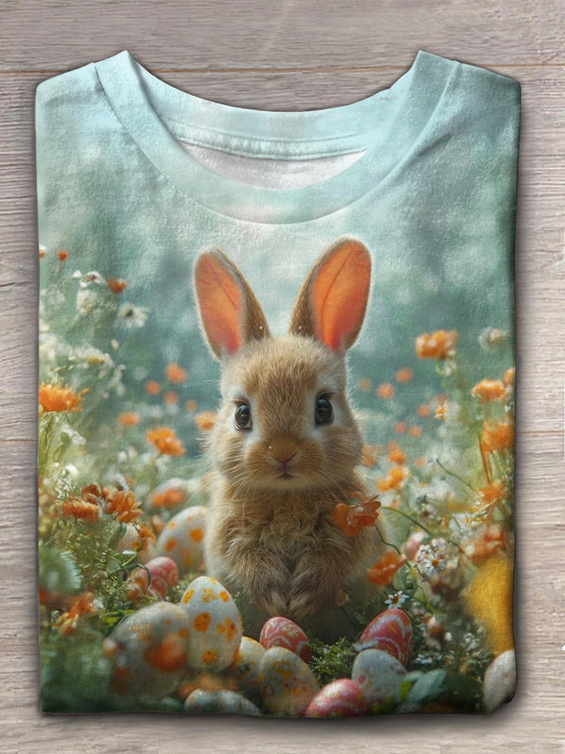 Easter Cute Bunny Crew Neck T-shirt