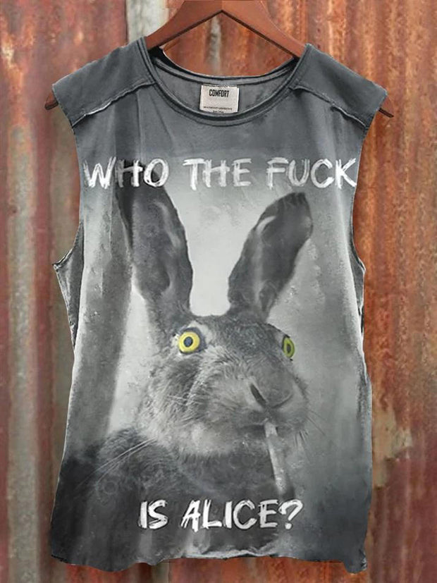 Who The Fuck Bunny Vintage Tank Top