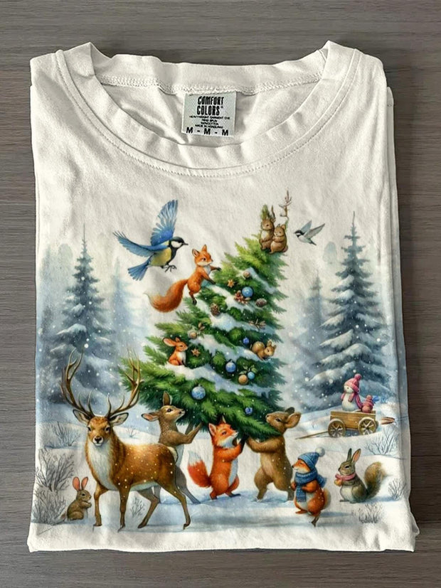 Merry Christmas To All My Animal Friends Crew Neck T-shirt