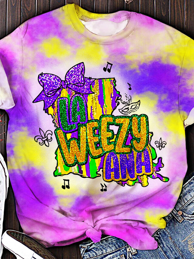 La Weezy Ana Mardi Gras Crew Neck T-shirt