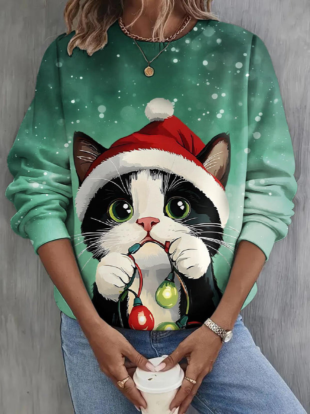 Fun Kitten Long Sleeve Casual Top