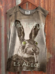 Who The Fuck Bunny Vintage Tank Top