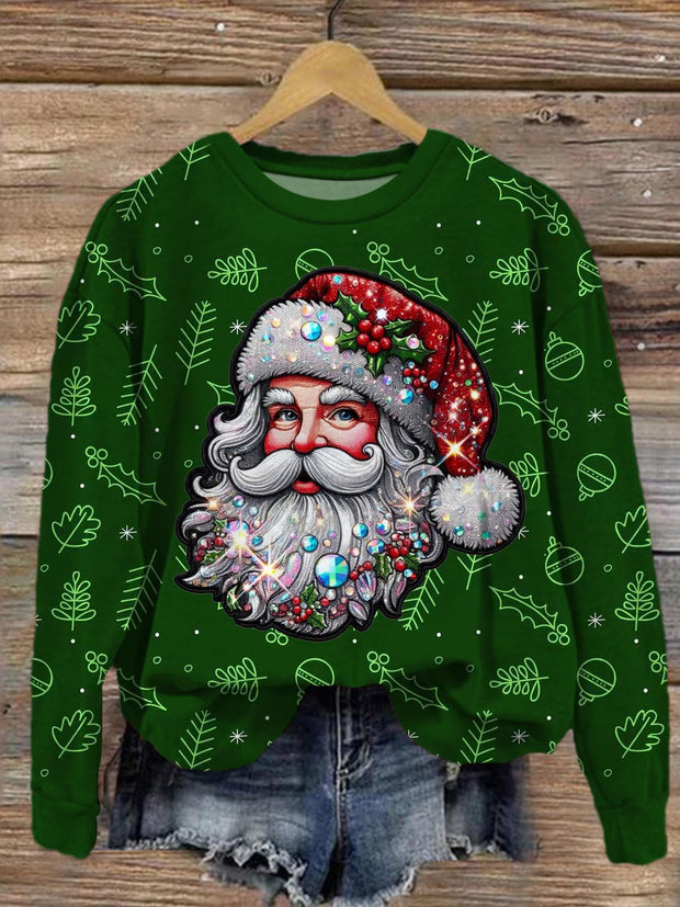 Bearded Santa Claus Crew Neck Casual Sweatshirt