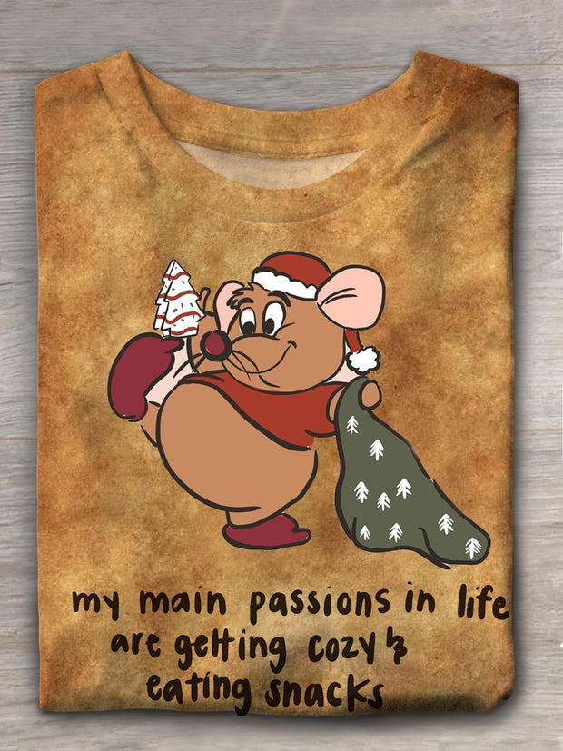 Women's Gus Mouse Christmas Crew Neck T-shirt