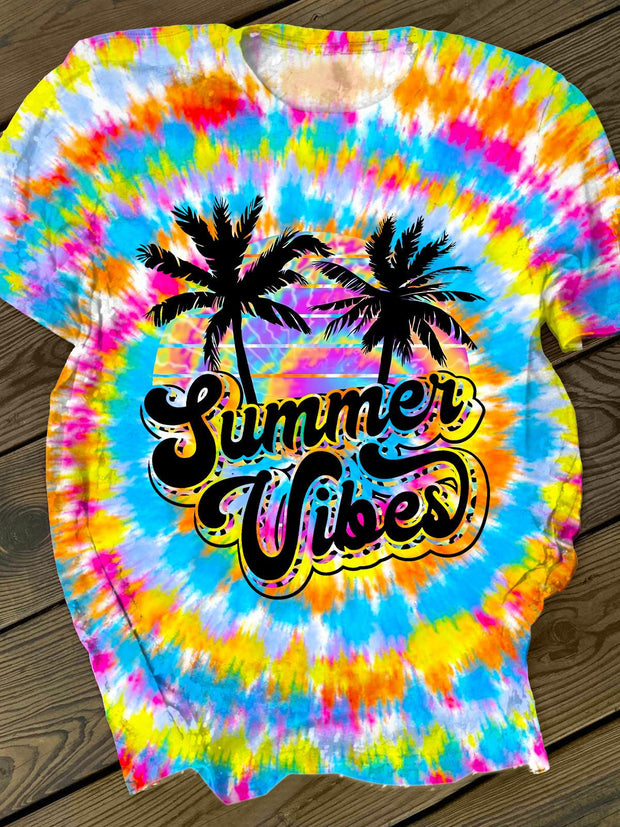 Beach Vacation Printed Crew Neck T-shirt