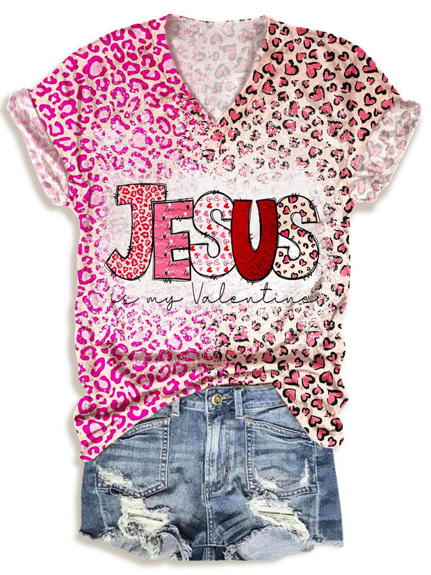 Jesus Is My Love Valentine's Day V-Neck T-Shirt