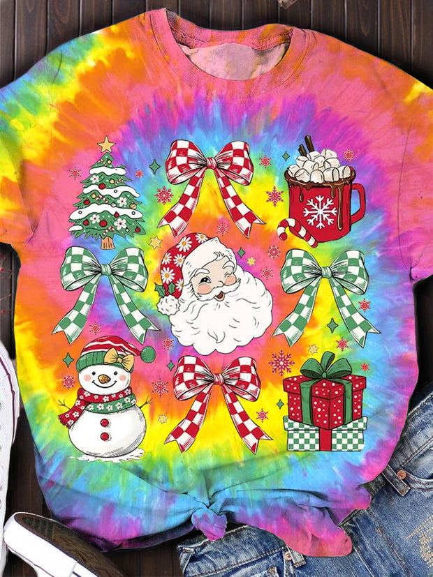 Santa Claus Giving Gifts Crew Neck T-shirt