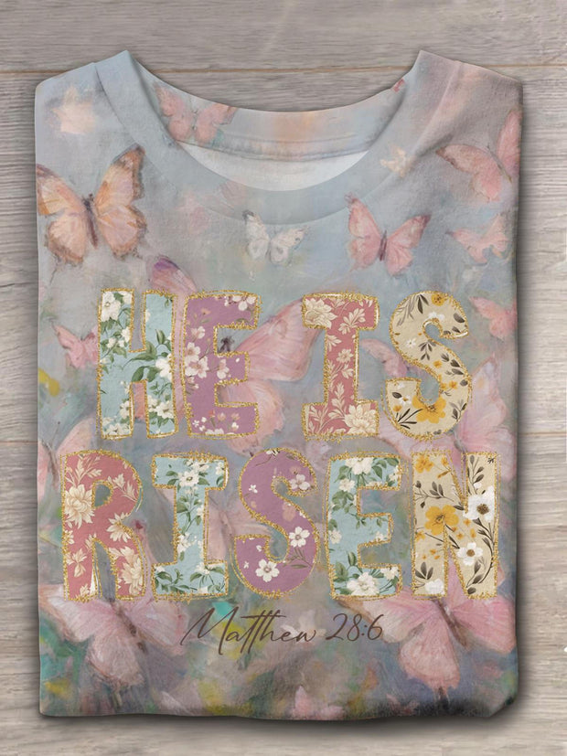 Floral Spring Easter He is Risen T-shirt