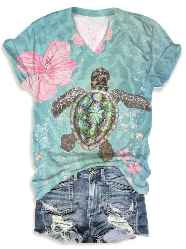 Turtle Beach Vacation V-Neck T-Shirt