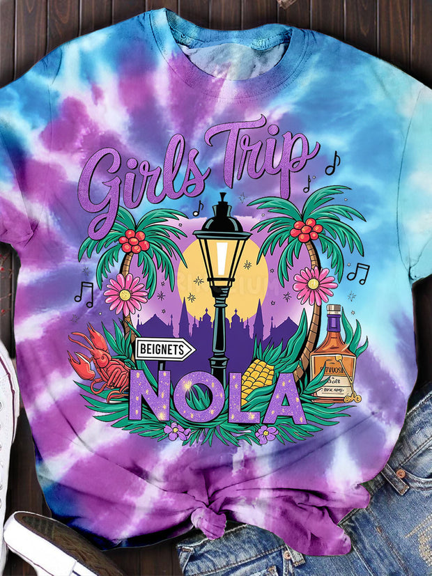 Girls Trip Mardi Gras Crew Neck T-shirt