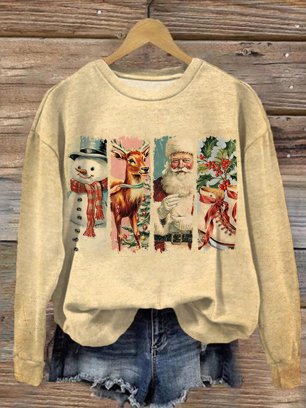 Women's Retro Merry Christmas Casual Sweatshirt