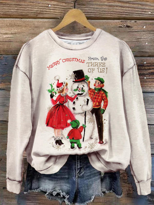 Merry Christmas From The Three Of Us Print Long Sleeve Top