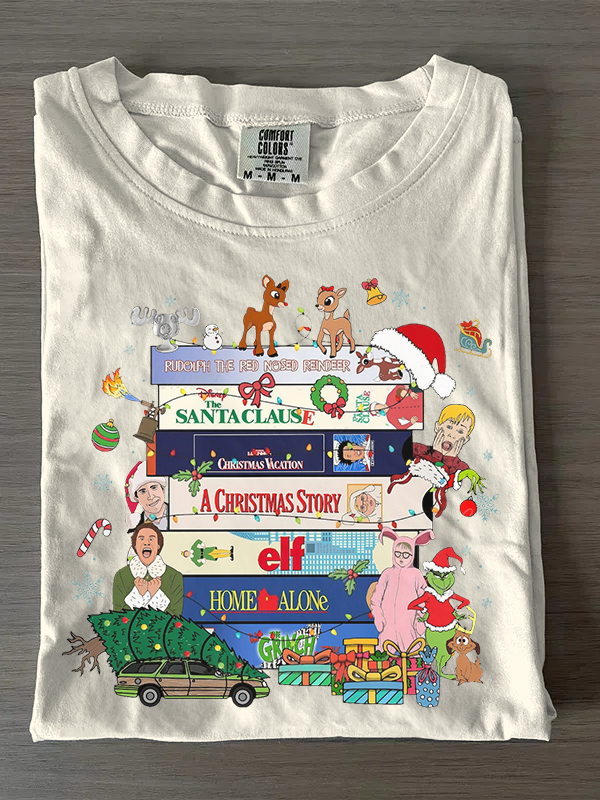 Christmas Movies Case Crew Neck T-shirts