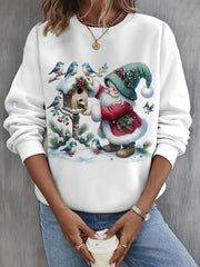 Christmas Gnome Long Sleeve Casual Top