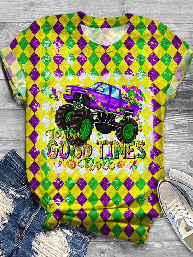 Carnival Monster Trucks Let the Good Times Roll Crew Neck T-shirt