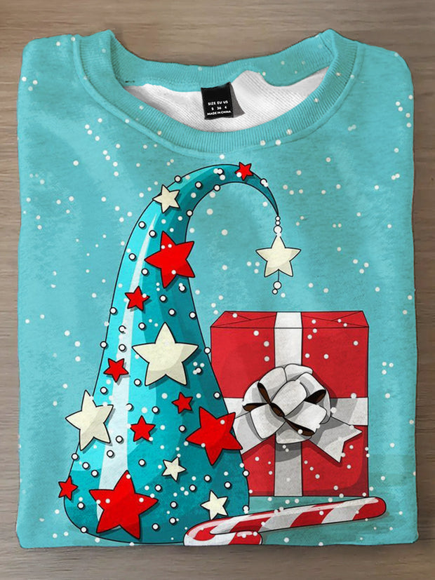 Women's Christmas Funny Christmas Tree Gift Print Long Sleeve Top