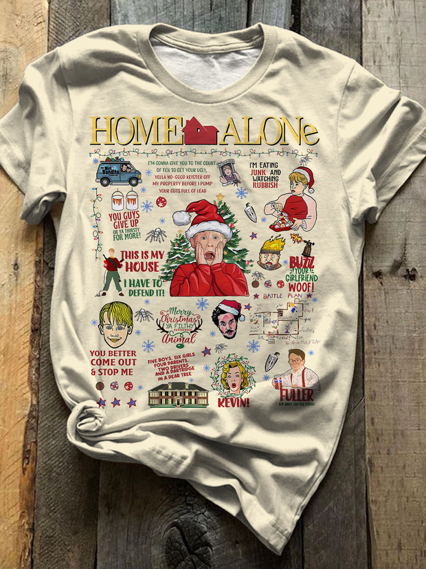 Home Alone Movie Halloween Crew Neck T-shirt