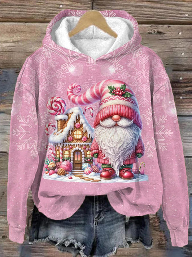 Christmas Clipart Long Sleeve Printed Hoodie