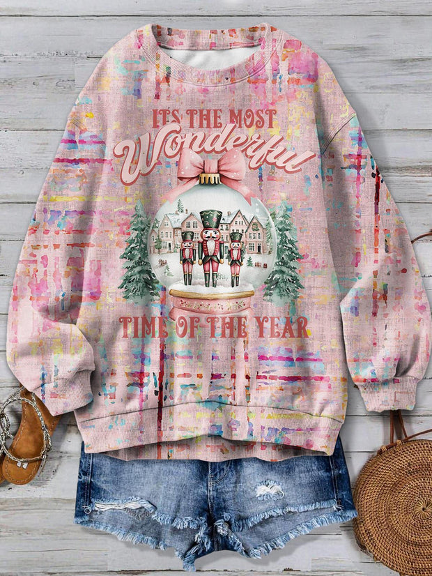 Its The Most Wonderful Time Of The Year Christmas Print Long Sleeve Top