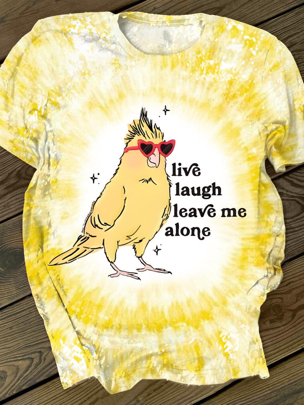 Fun Chicken Tie dye Print Crew Neck T-shirt