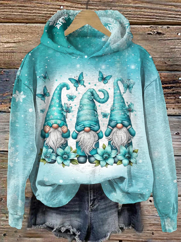 Winter Ice and Snow Dwarf Long Sleeve Printed Hoodie