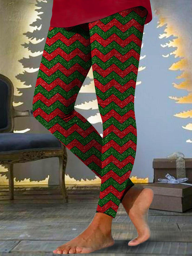 Christmas Geometric Pattern Print Leggings