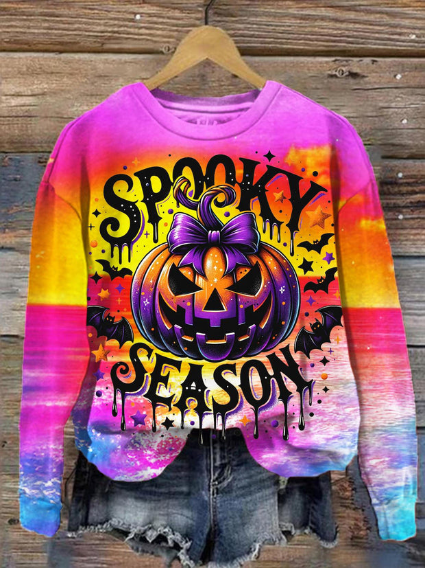 Spooky Season Print Crew Neck T-shirt