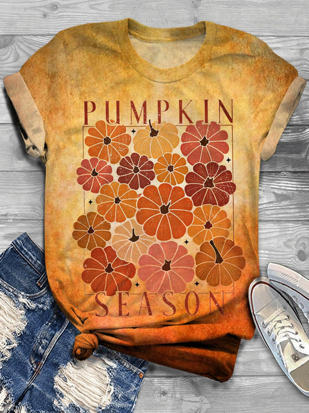 Fall Pumpkin Season Crew Neck T-shirt