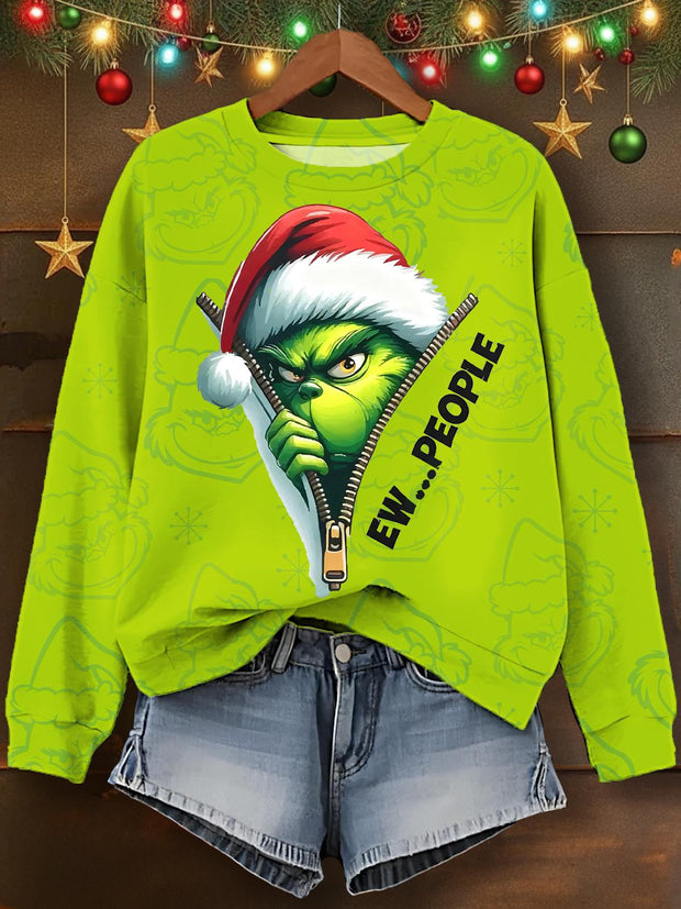 Greench Ew The People Printed Long Sleeve Casual Top